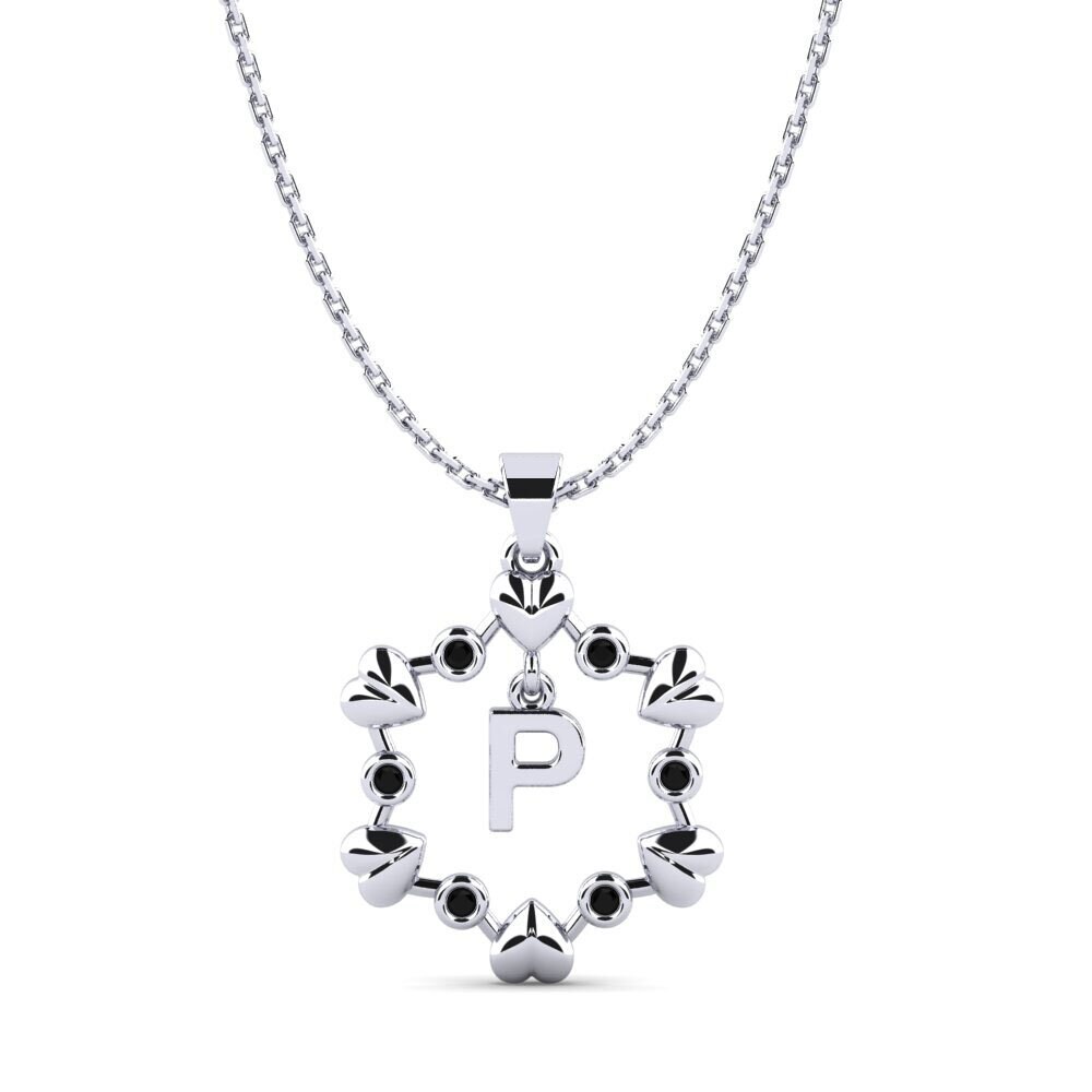 Rund Schwarzer Onyx Anhänger Carline P