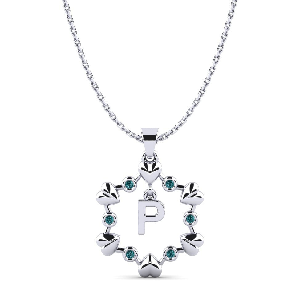 Rund Blauer Diamant Anhänger Carline P