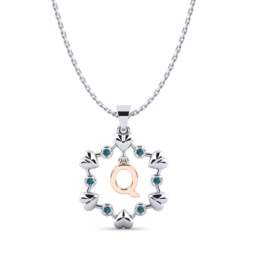 Rund Blauer Diamant Anhänger Carline Q