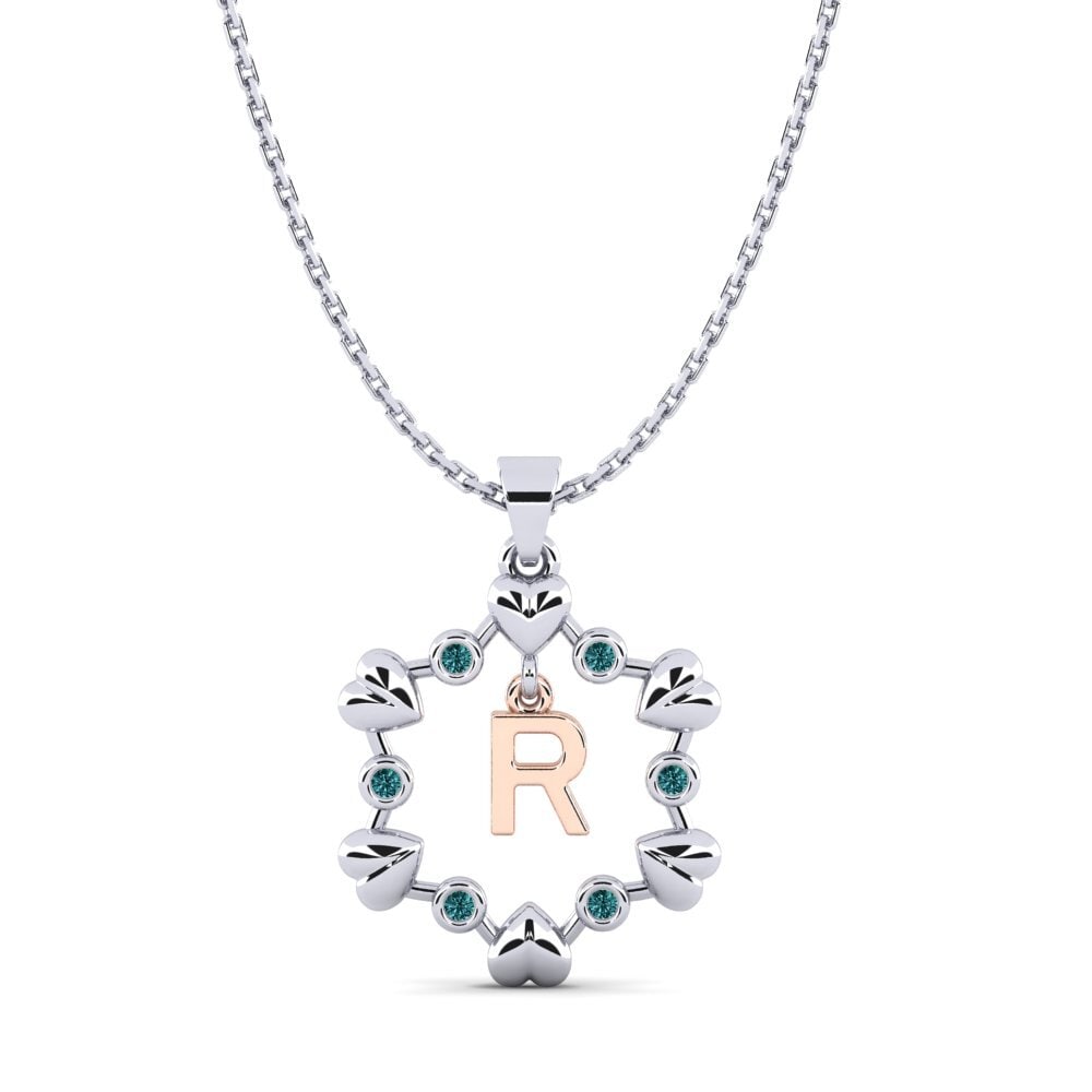 Rund Blauer Diamant Anhänger Carline R