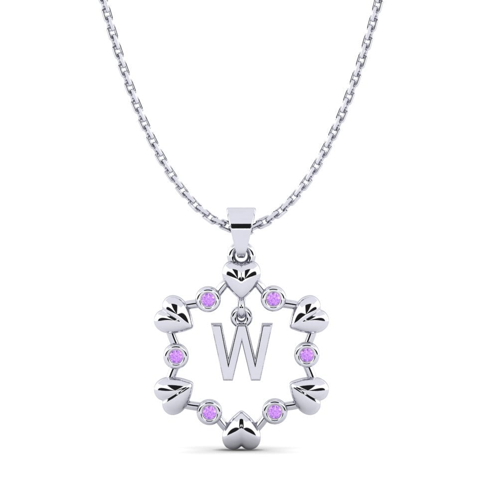 Weiß-Silber Amethyst Anhänger Carline W