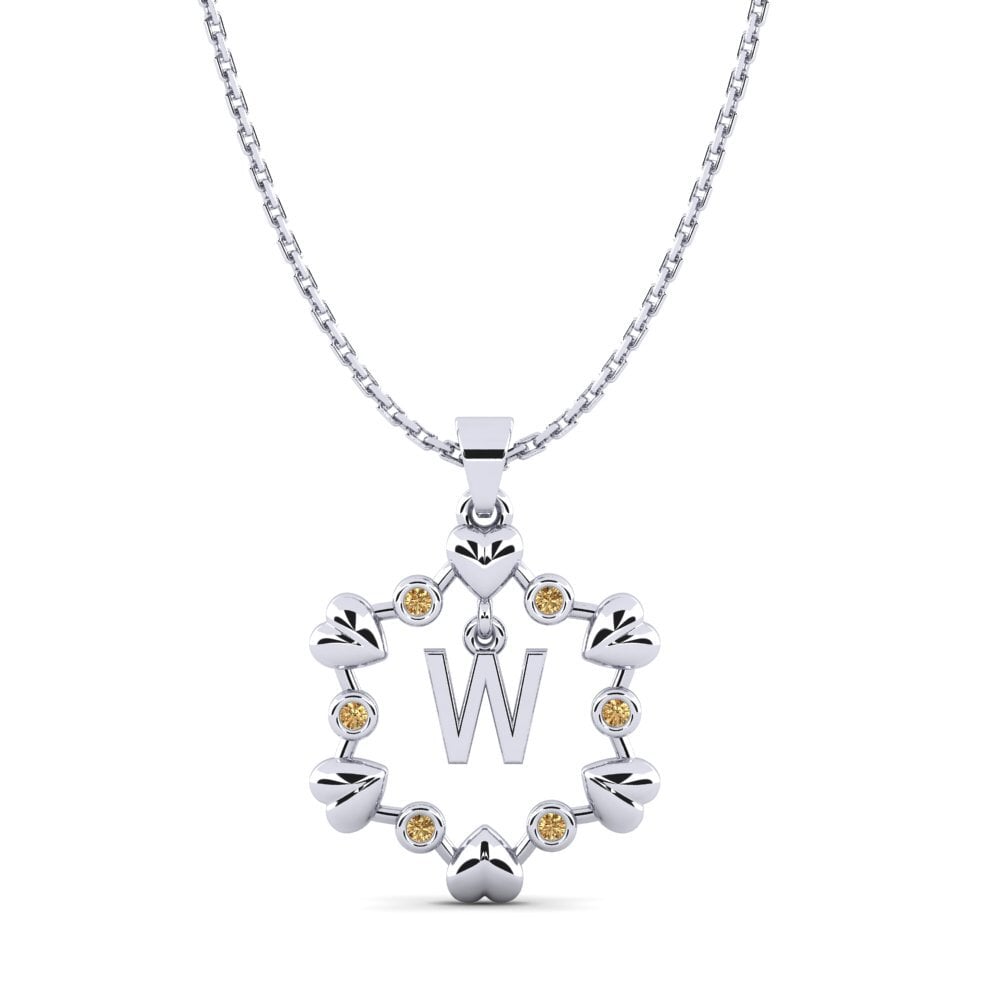 Plata 925 Diamante Marrón Colgante Carline W