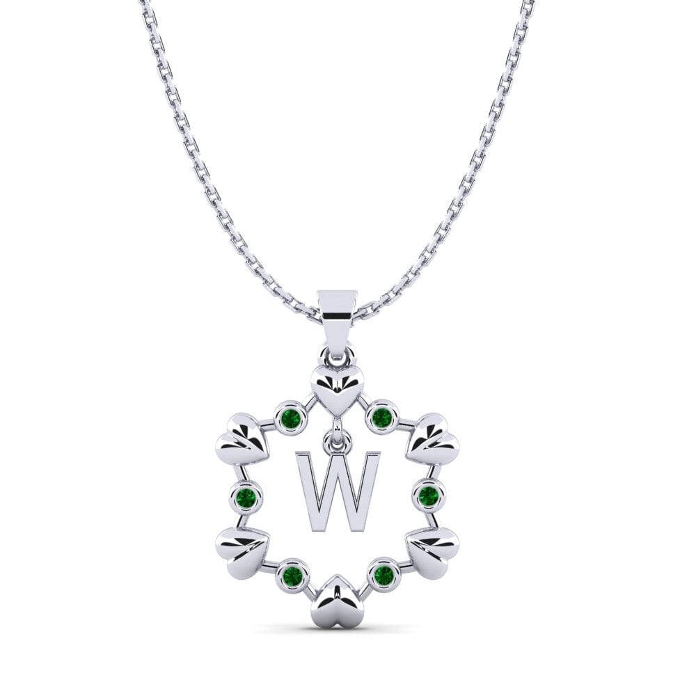 Plata 925 Circonita Verde Colgante Carline W