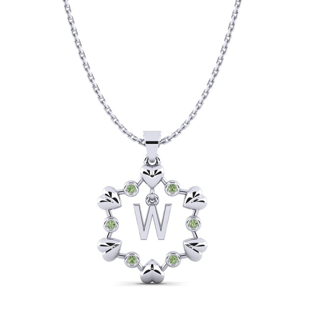 Weiß-Silber Grüner Diamant Anhänger Carline W