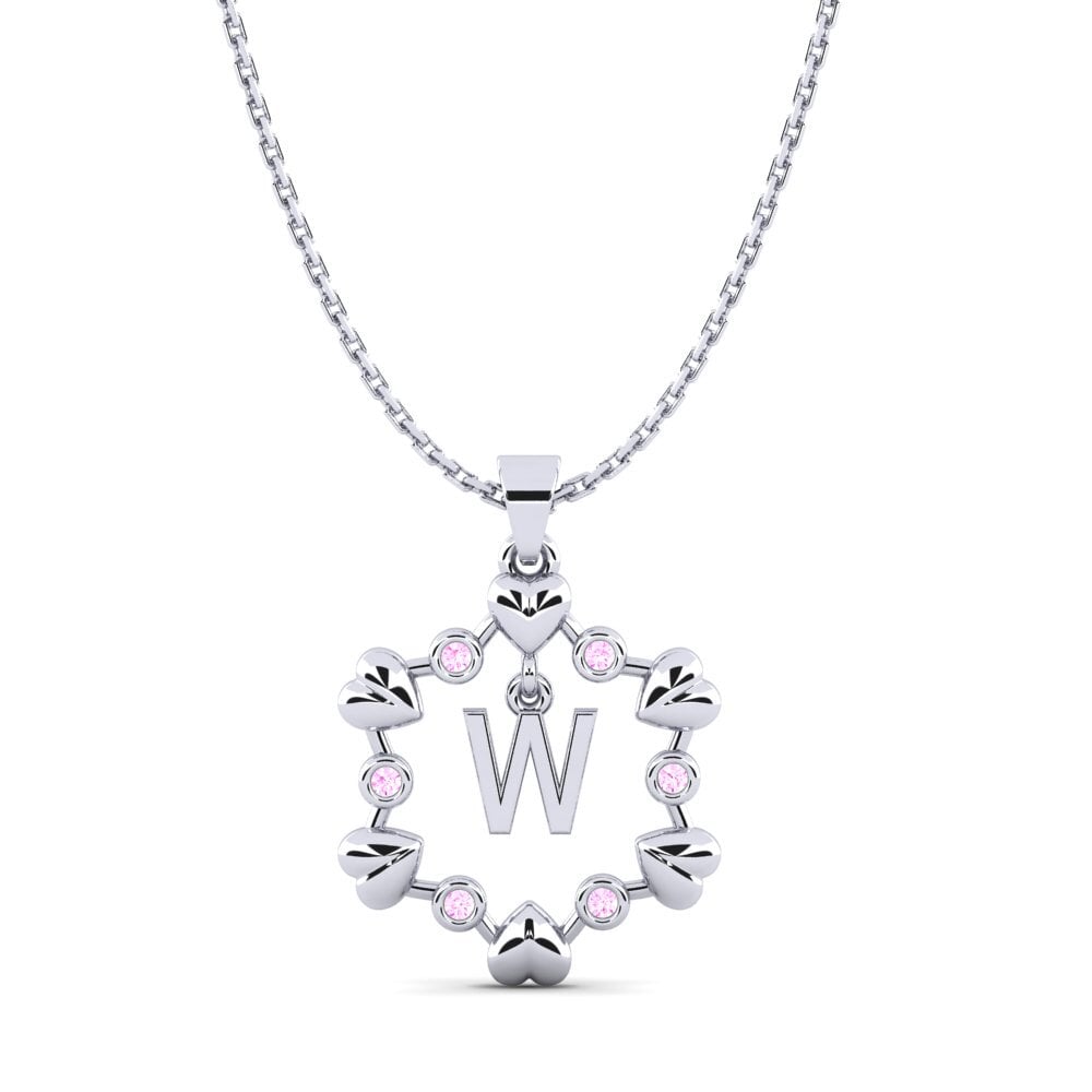 Weiß-Silber Rosa Saphir Anhänger Carline W