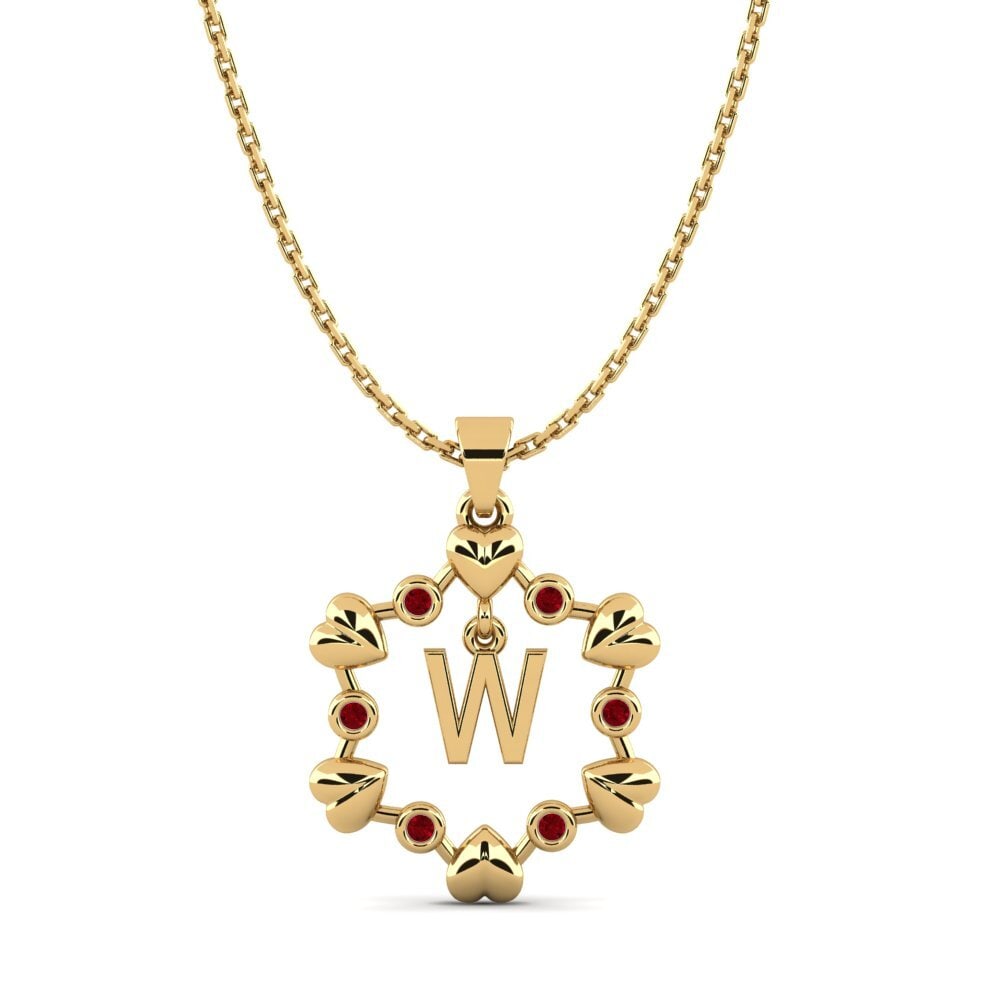 Gelbgold 585 Roter Zirkonia Anhänger Carline W