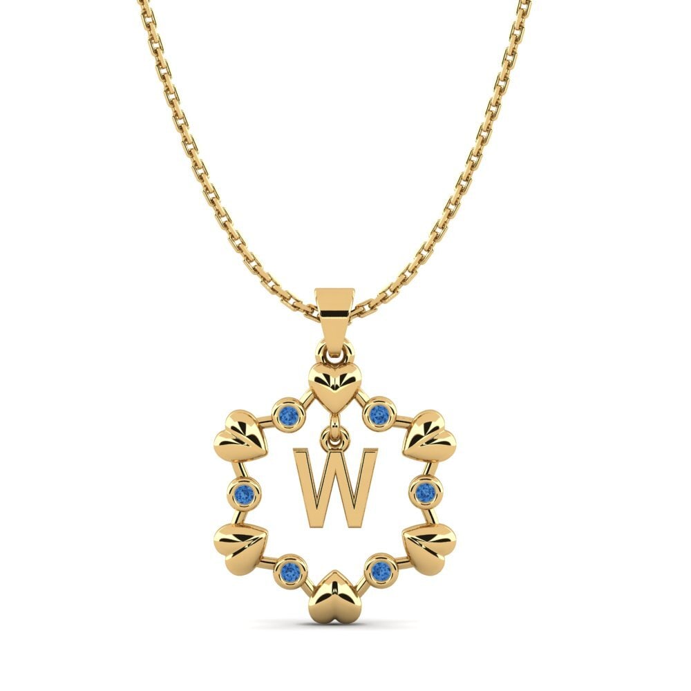 Gelbgold 585 Dunkelblauer Zirkonia Anhänger Carline W