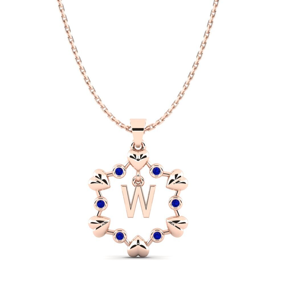 14k Rose Gold Sapphire Pendant Carline W
