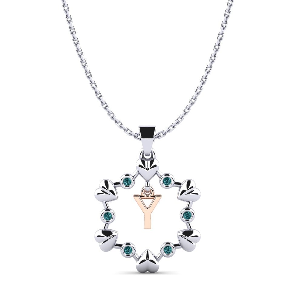 Rund Blauer Diamant Anhänger Carline Y