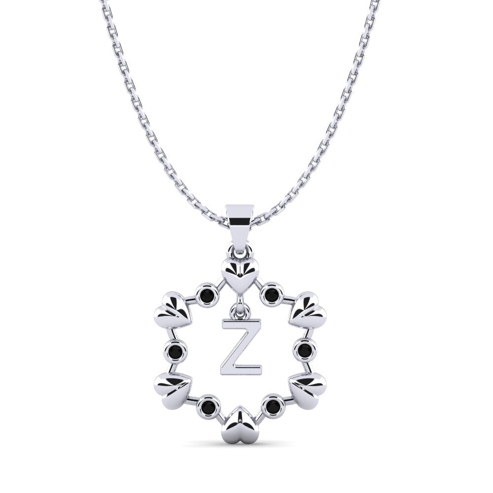 Weiß-Silber Schwarzer Onyx Damen anhänger Carline Z