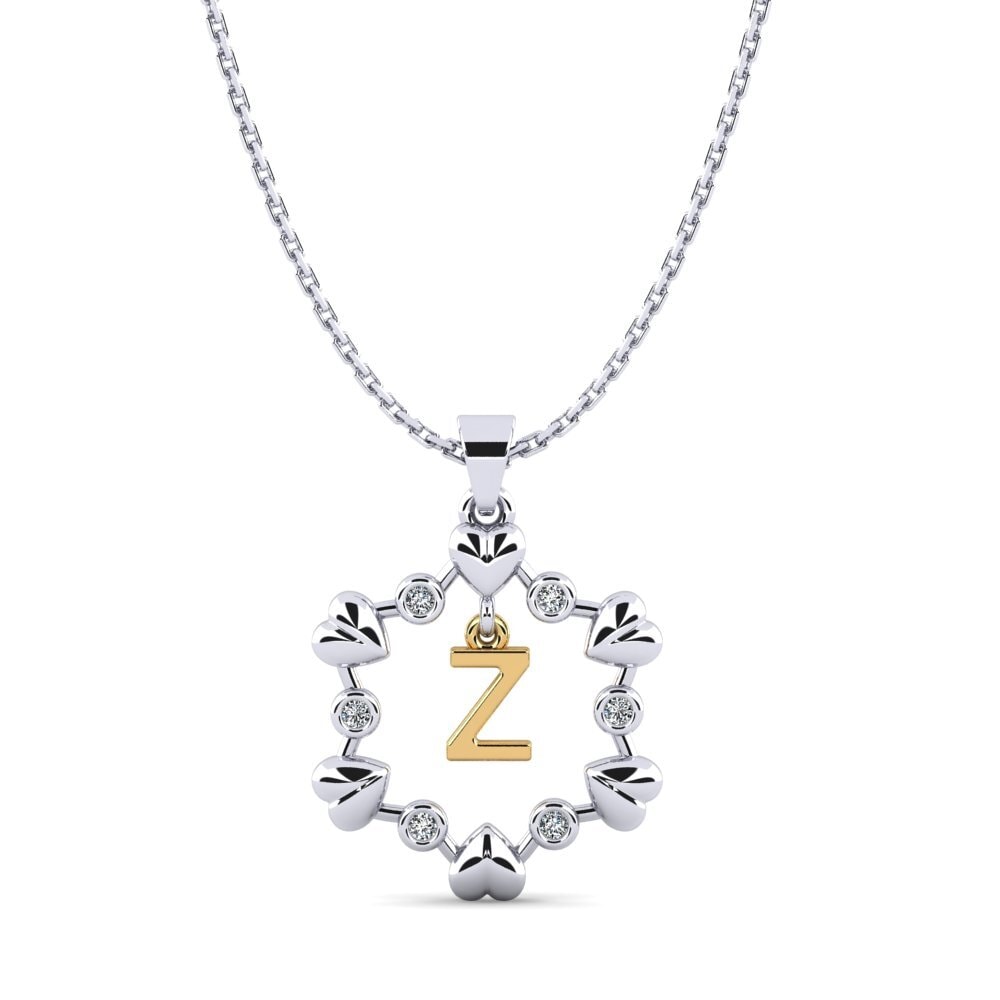 585 Weiß & Gelbgold Zirkonia Damen anhänger Carline Z