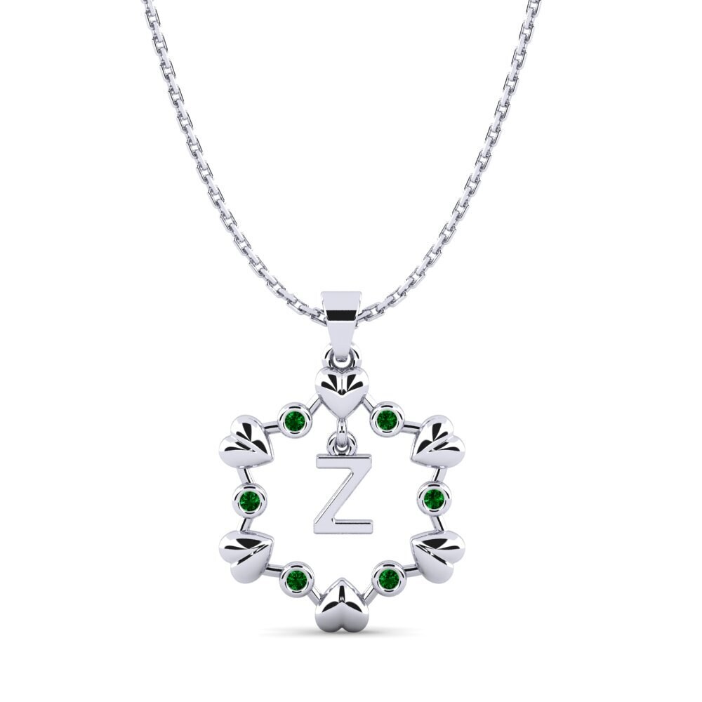 Plata 925 Circonita Verde Colgante de Mujer Carline Z