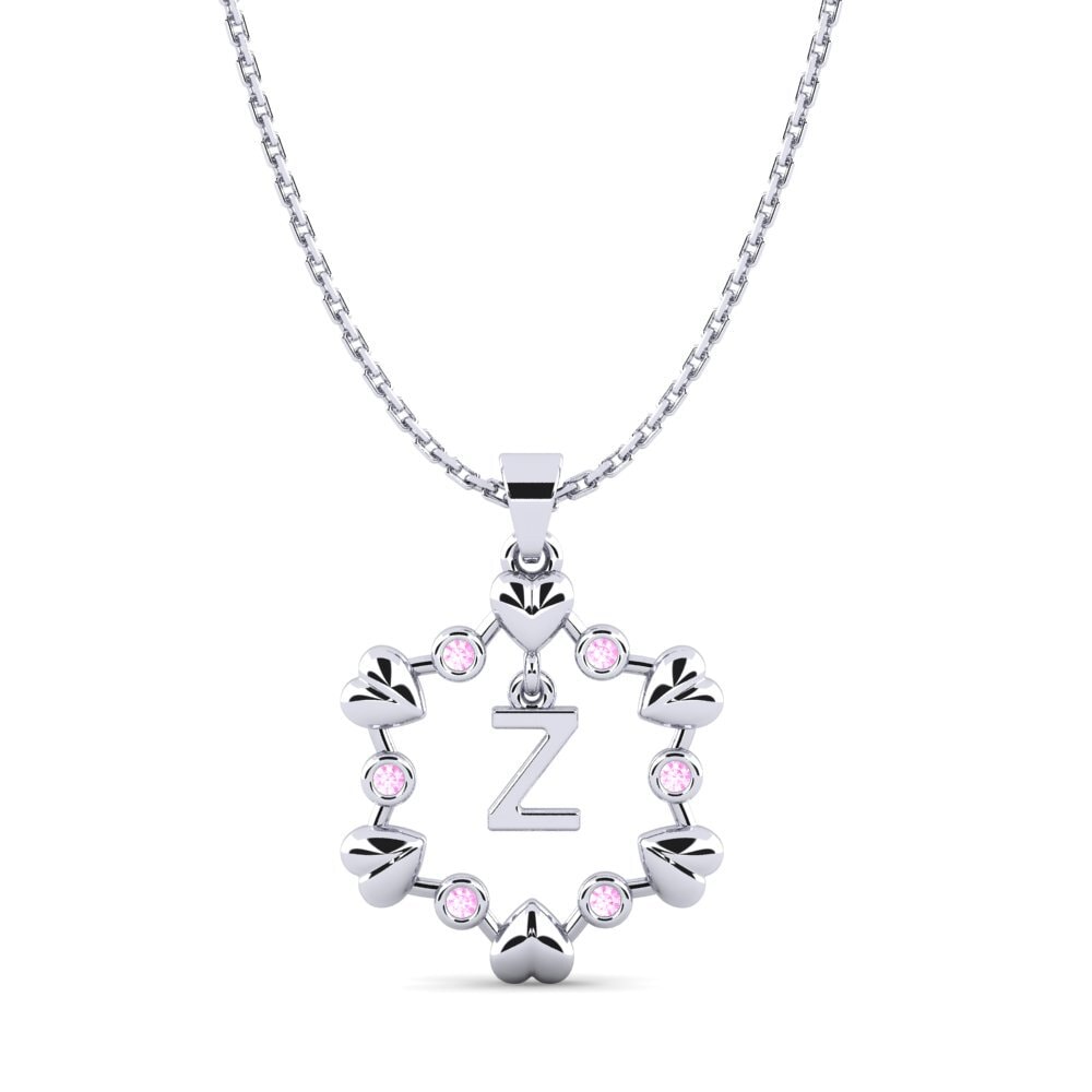 Weiß-Silber Rosa Saphir Damen anhänger Carline Z