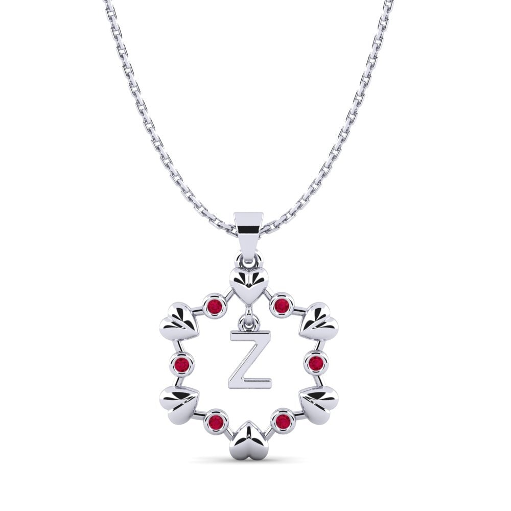 Weiß-Silber Rubin Damen anhänger Carline Z