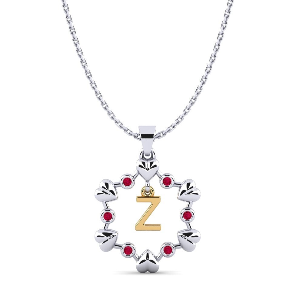 585 Weiß & Gelbgold Rubin Damen anhänger Carline Z