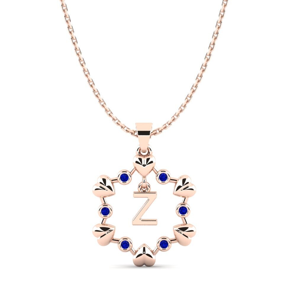 14k Rose Gold Sapphire Women's Pendant Carline Z