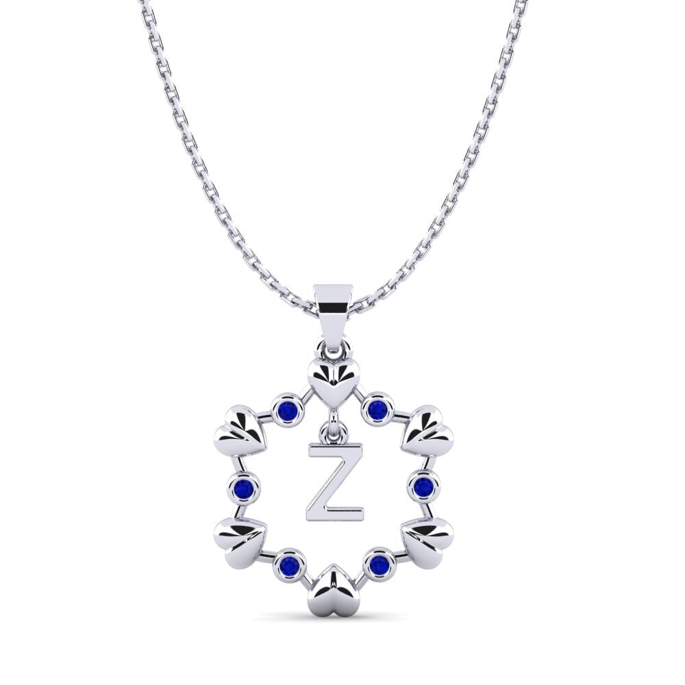 Weiß-Silber Saphir Damen anhänger Carline Z