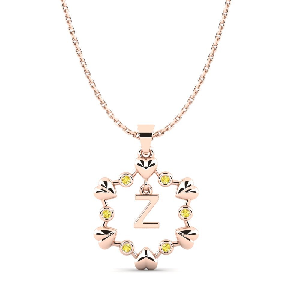 Rotgold 585 Gelber Saphir Damen anhänger Carline Z
