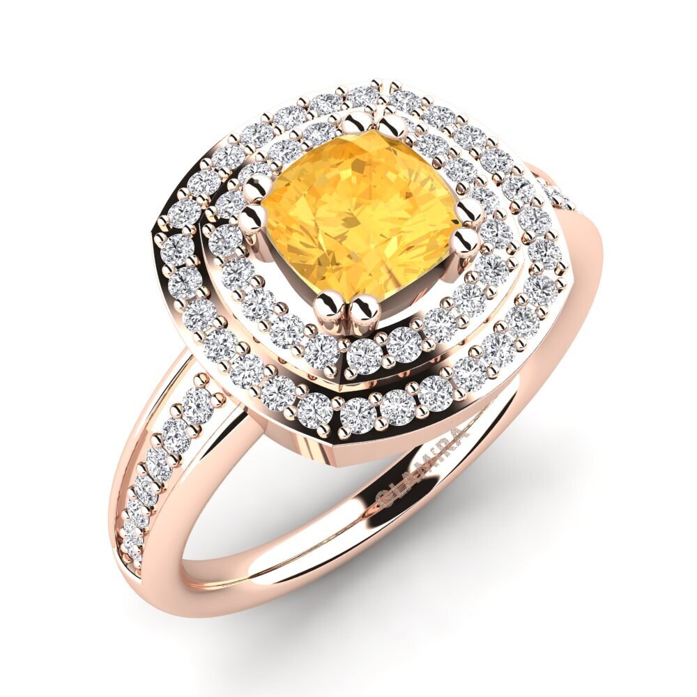 9k Rose Gold Citrine Engagement Ring Carlina