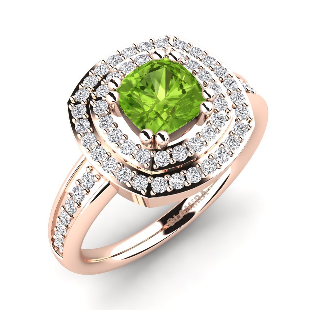 9k Rose Gold Peridot Engagement Ring Carlina