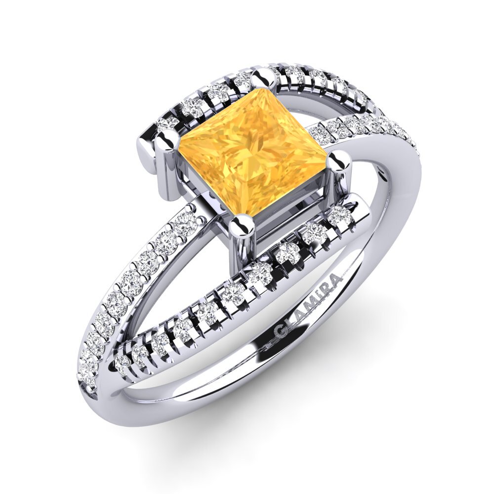 Princess Citrine Engagement Ring Carlotta