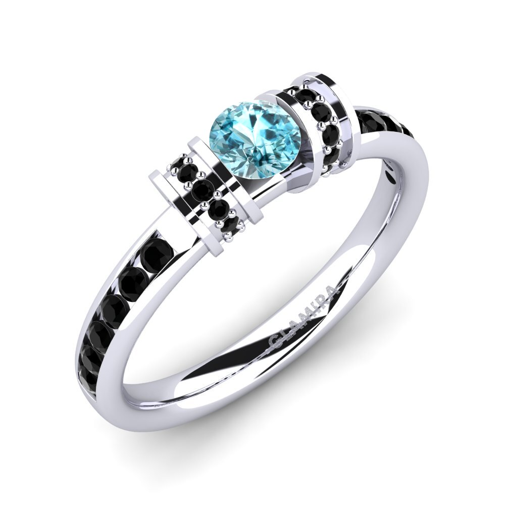 Blue Zircon Engagement Ring Carmelina