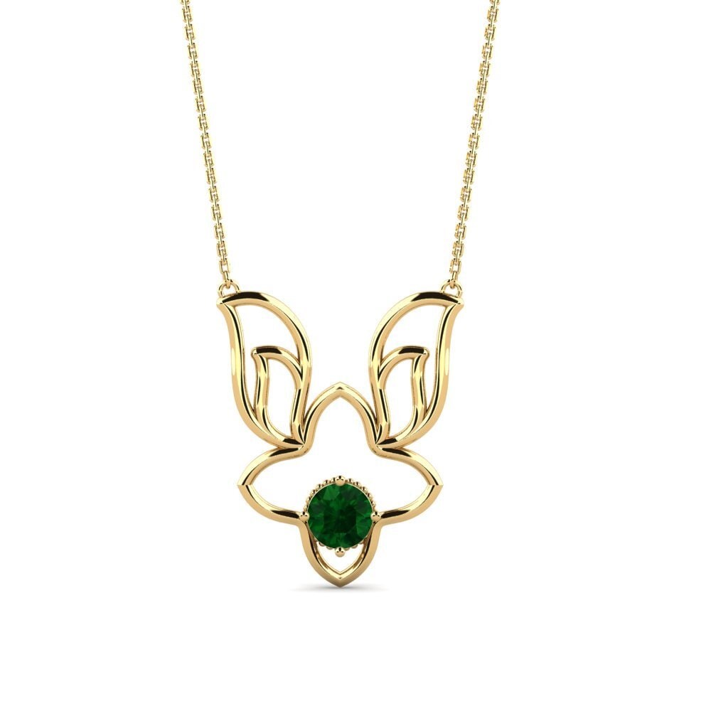 18k Oro Amarillo Tsavorita Collar de Mujer Carmenies