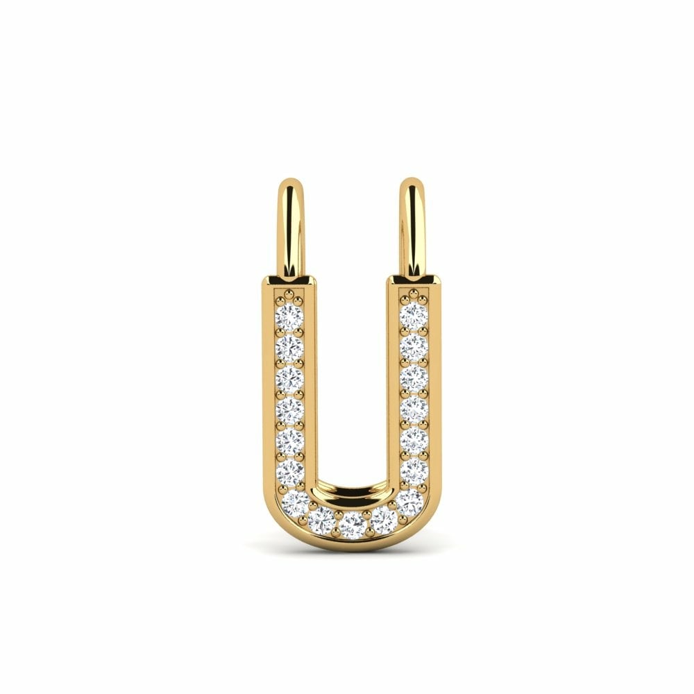 Brazalete de oreja Ear Cuffs Pendientes Carnahan Oro Amarillo 585 Cristal de Swarovski