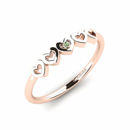 Anillo Carnssier Oro Rosa 585 & Diamante Verde