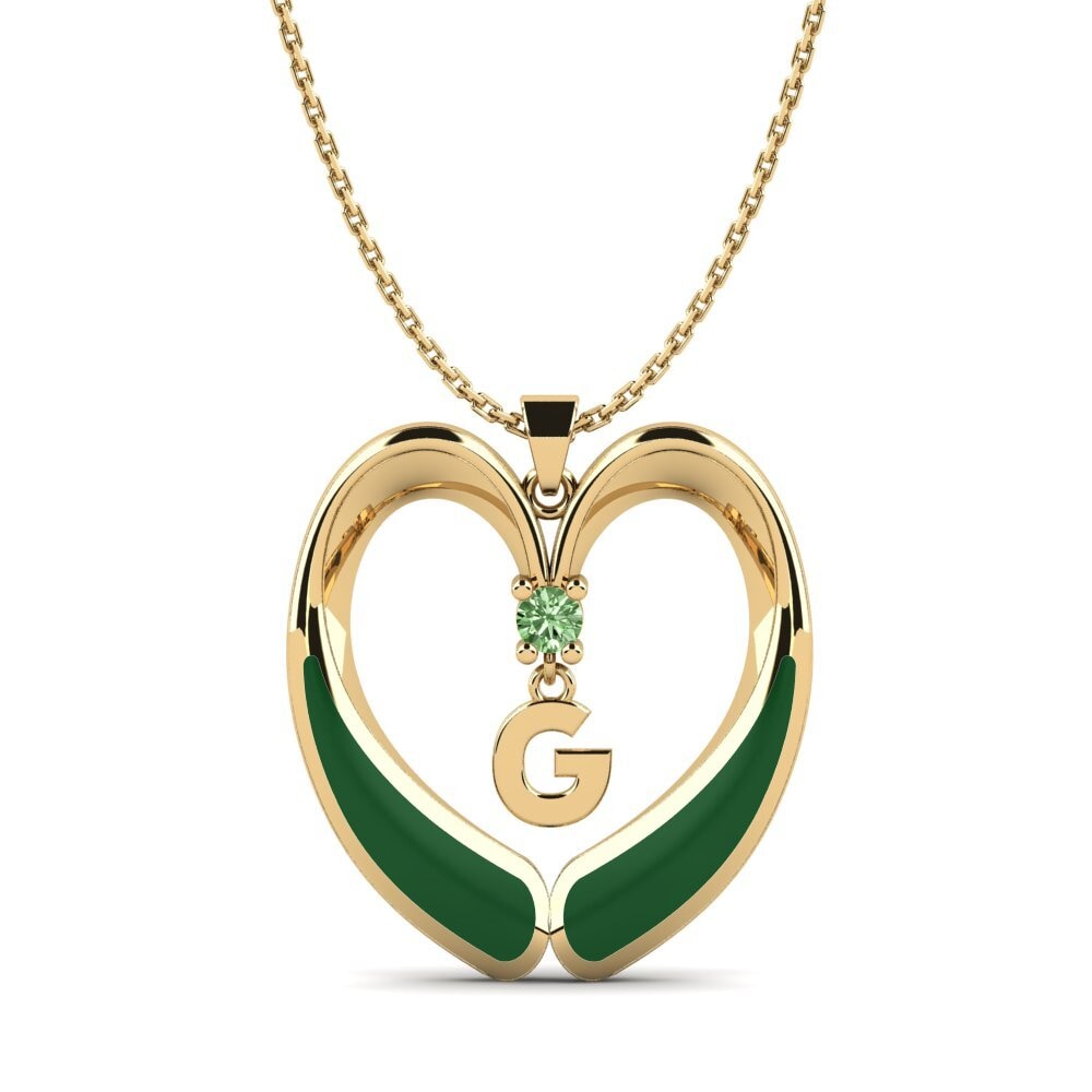 Grüner Diamant Damen anhänger Caro - G