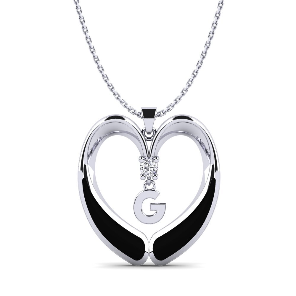 950 Platin Moissanit Damen anhänger Caro - G