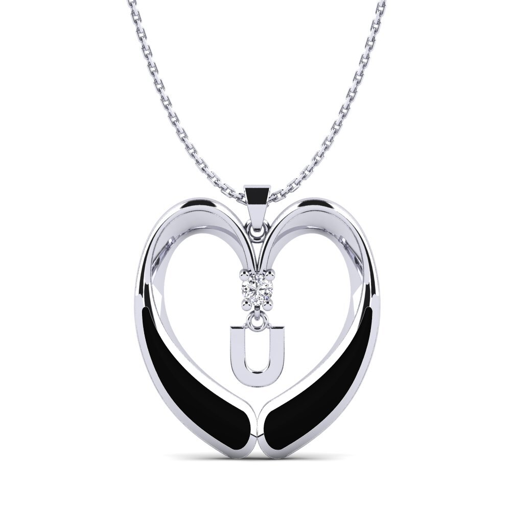 950 Platin Moissanit Damen anhänger Caro - U