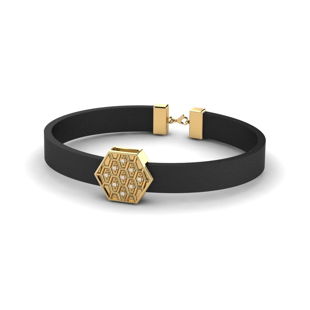 18ct Yellow Gold White sapphire Men's Bracelet Carson
