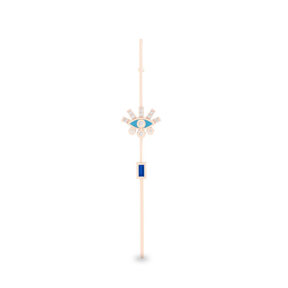 9ct Rose Gold Dark Blue Zirconia Ear Piercing Carydella