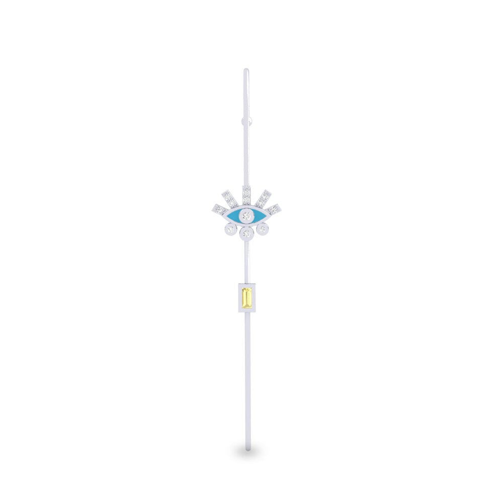 Weißsilber Gelber Saphir Ohrpiercings Carydella