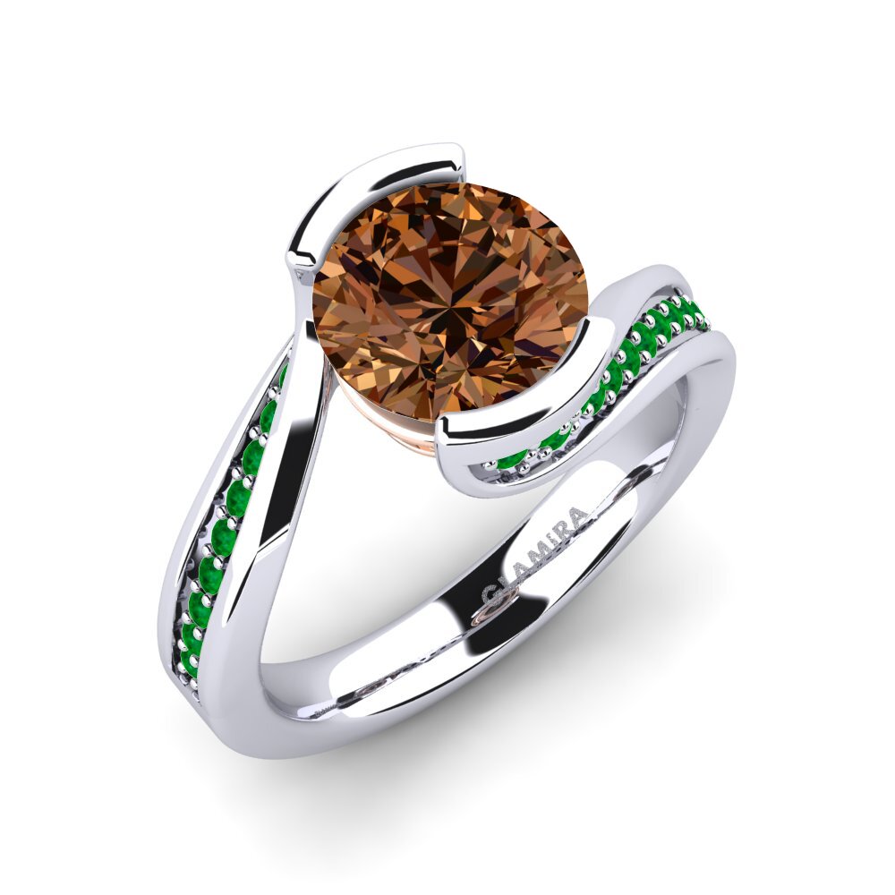 18k White & Rose Gold Engagement Ring Caserta