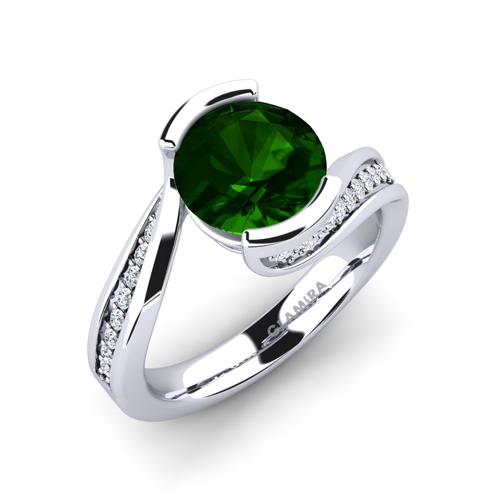 Green Tourmaline Engagement Ring Caserta