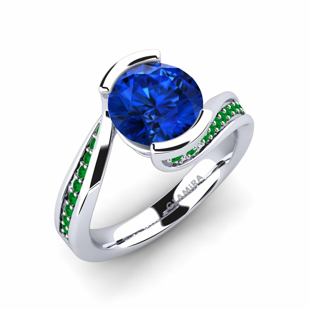 Sapphire (Lab Created) Engagement Ring Caserta