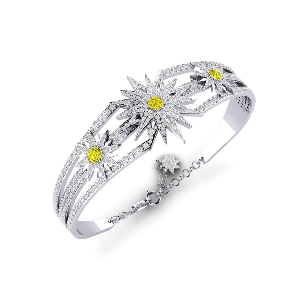 Round Yellow Diamond Women's Bangle Casillag