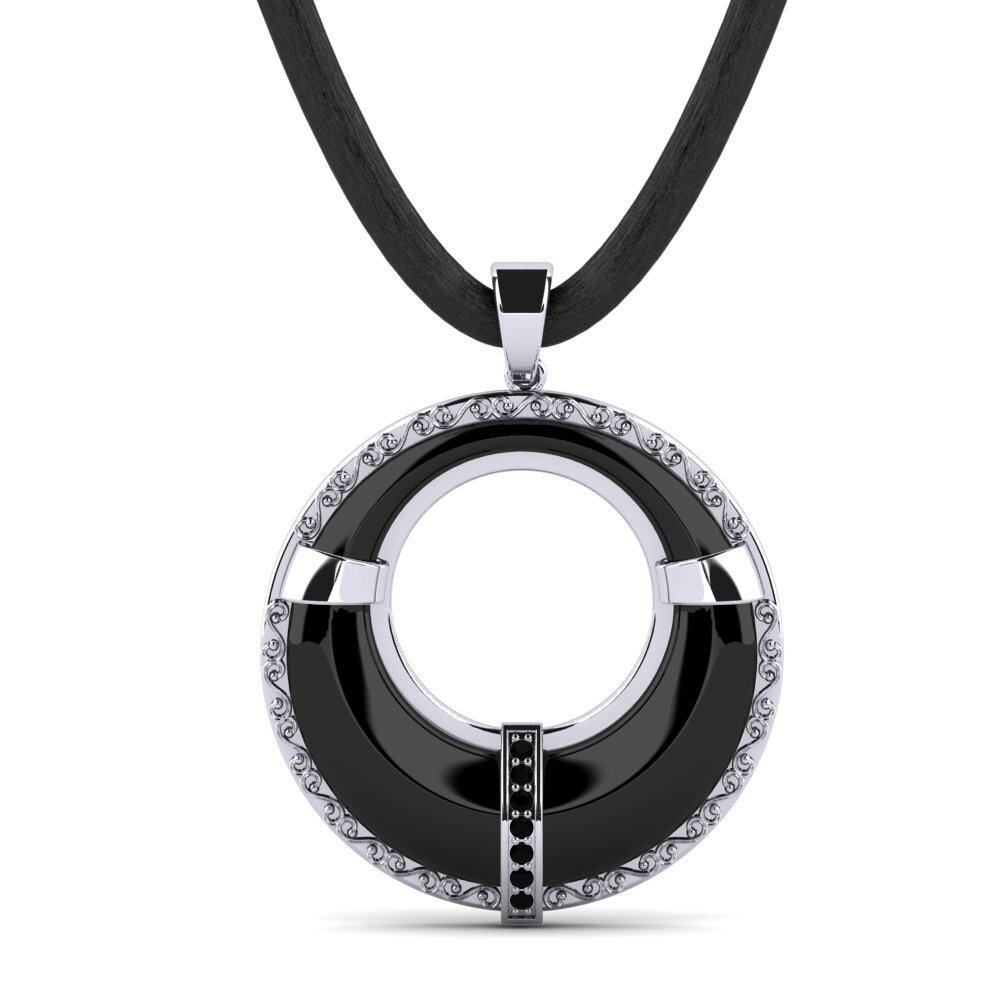 950 Platinum Black Sapphire Men's Pendant Caskill