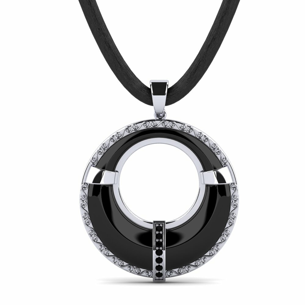 Weißgold 375 Schwarzer Diamant Herren-Anhänger Caskill
