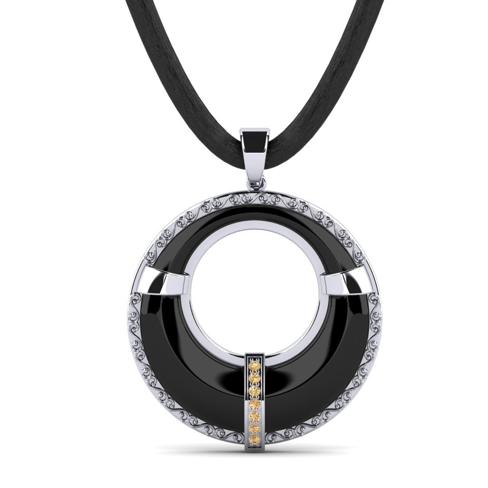 950 Palladium Brown Diamond Men's Pendant Caskill