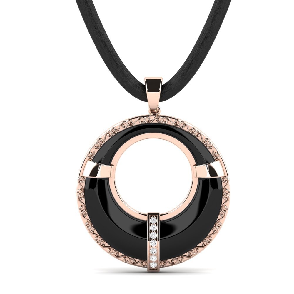 14ct Rose Gold White sapphire Men's Pendant Caskill