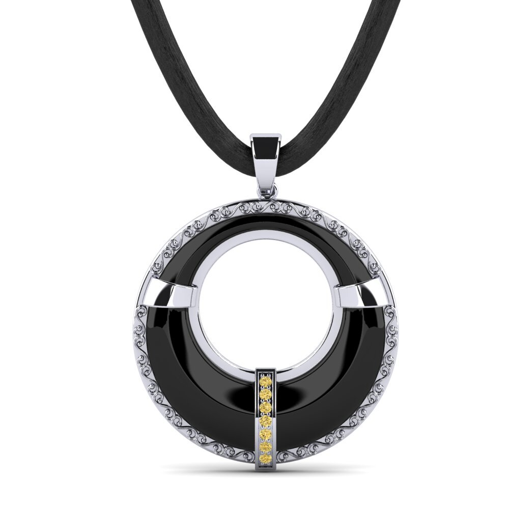 950 Palladium Yellow Diamond Men's Pendant Caskill
