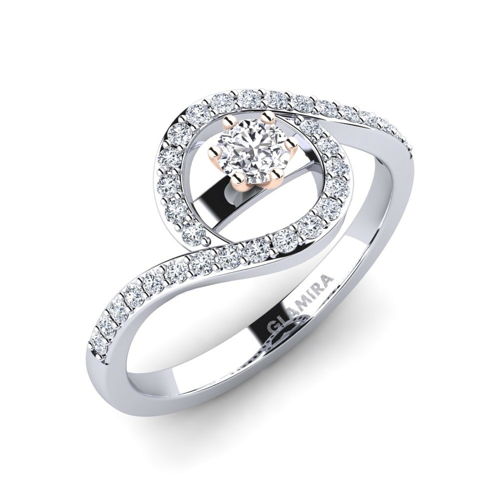 14k White & Rose Gold Engagement Ring Cassia 0.16 crt