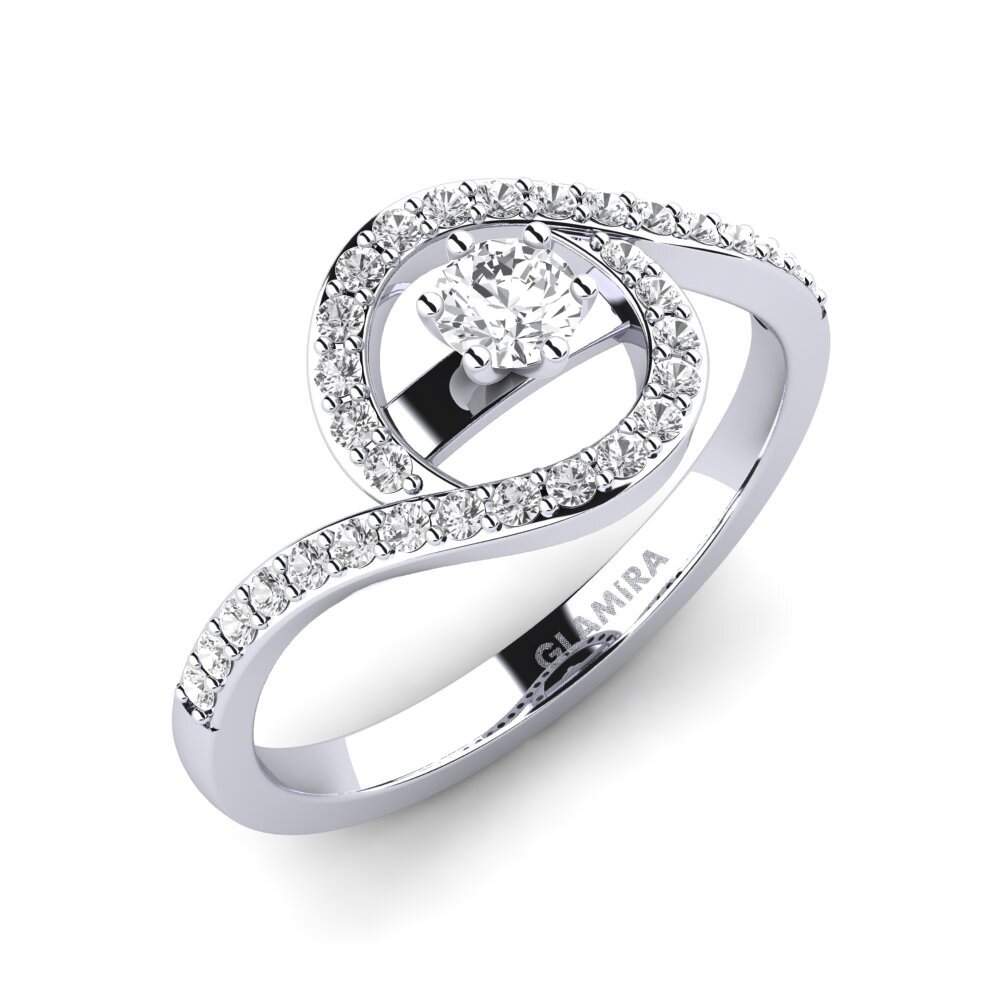 White sapphire Engagement Ring Cassia 0.16 crt