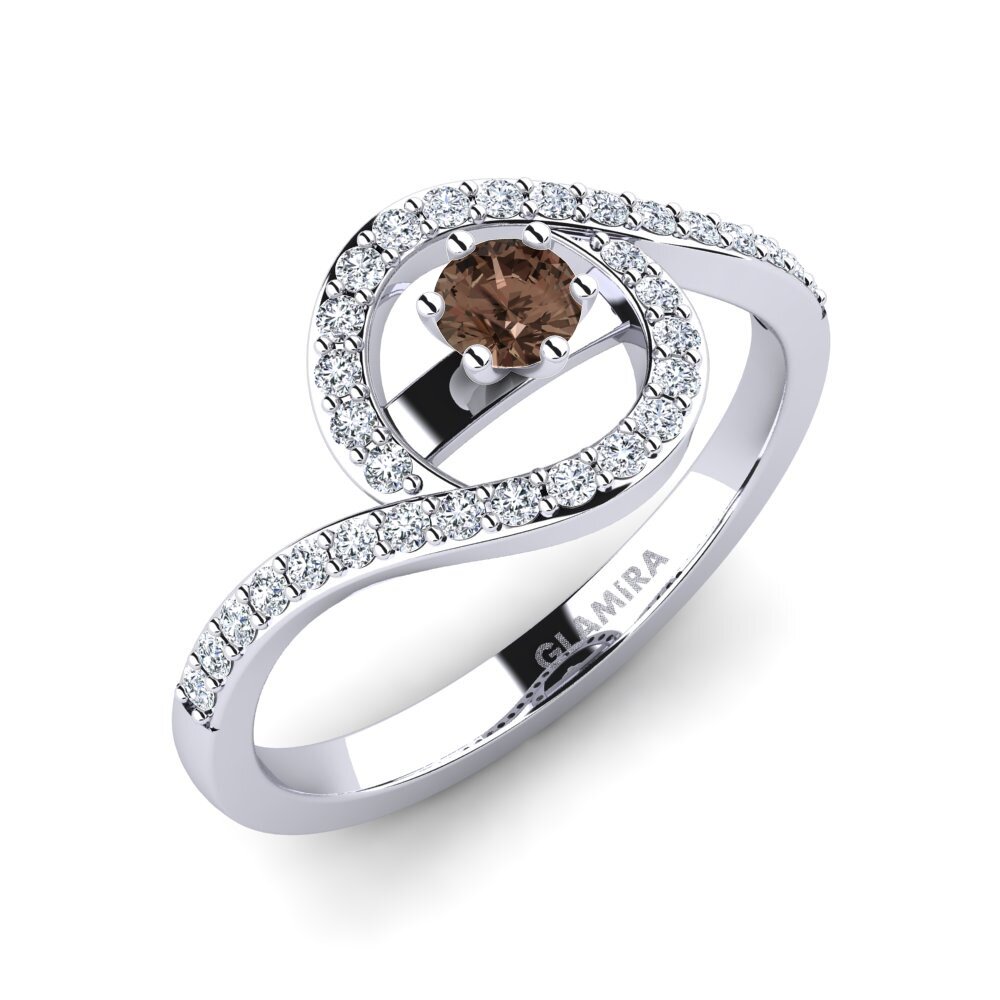 Smoky Quartz Engagement Ring Cassia 0.16 crt