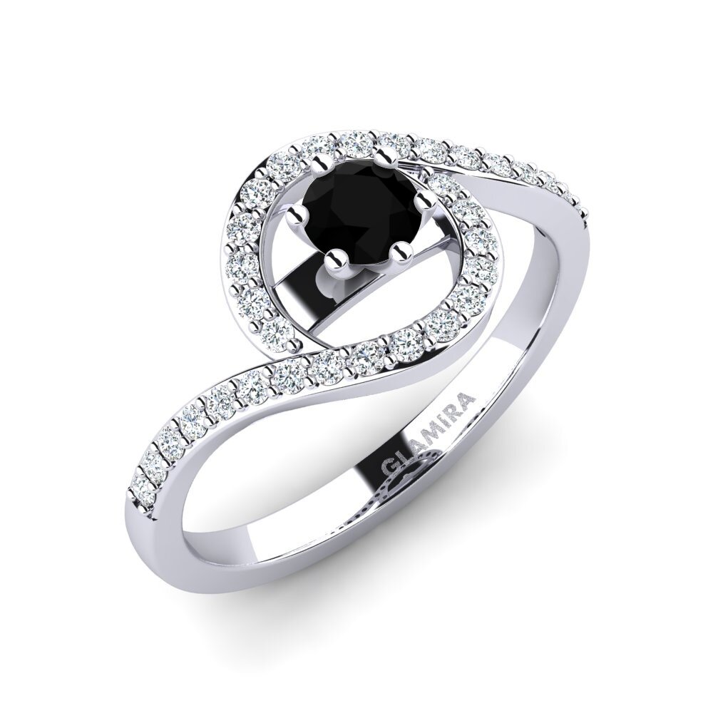 Black Sapphire Engagement Ring Cassia 0.25 crt