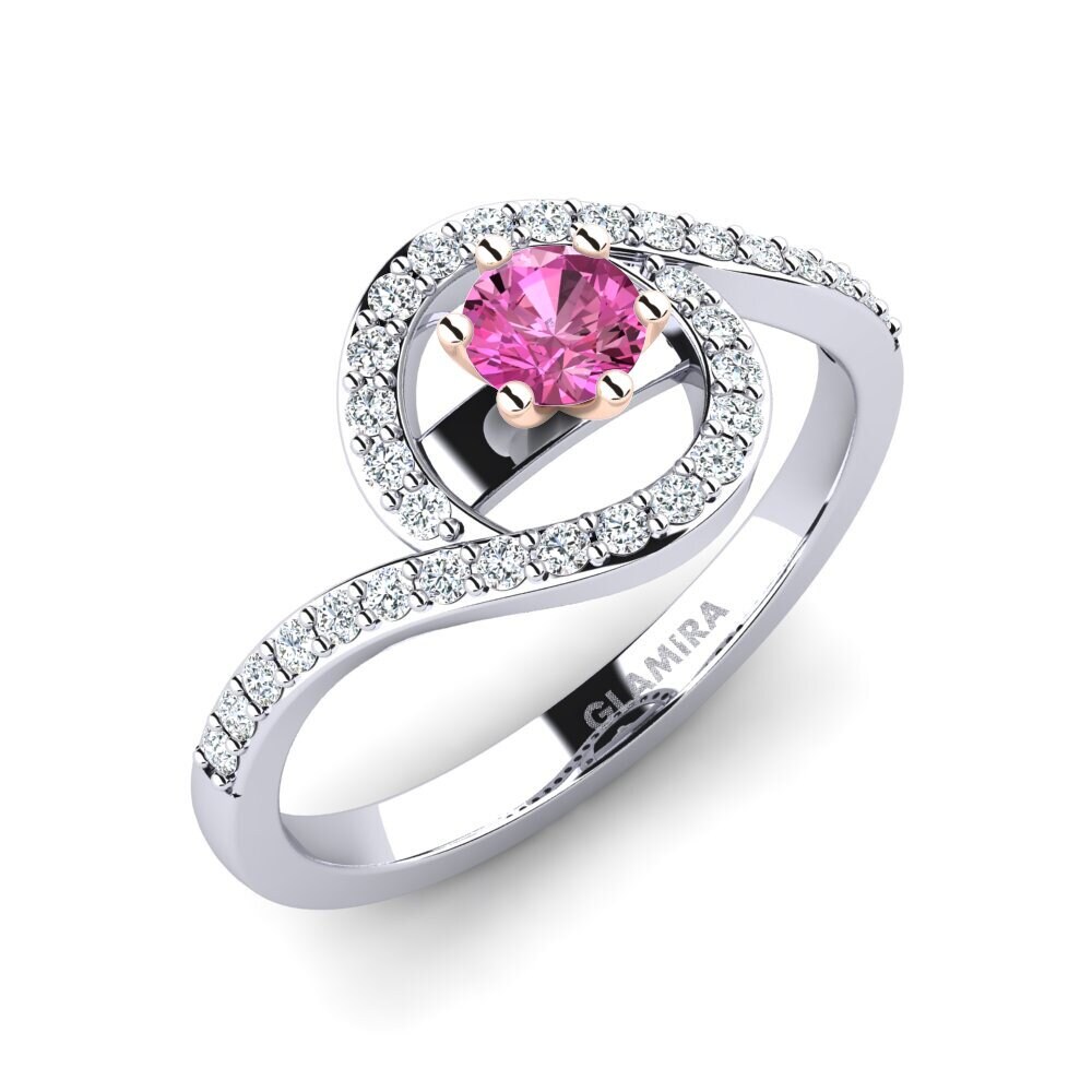 14ct White & Rose Gold Pink Topaz Engagement Ring Cassia 0.25 crt