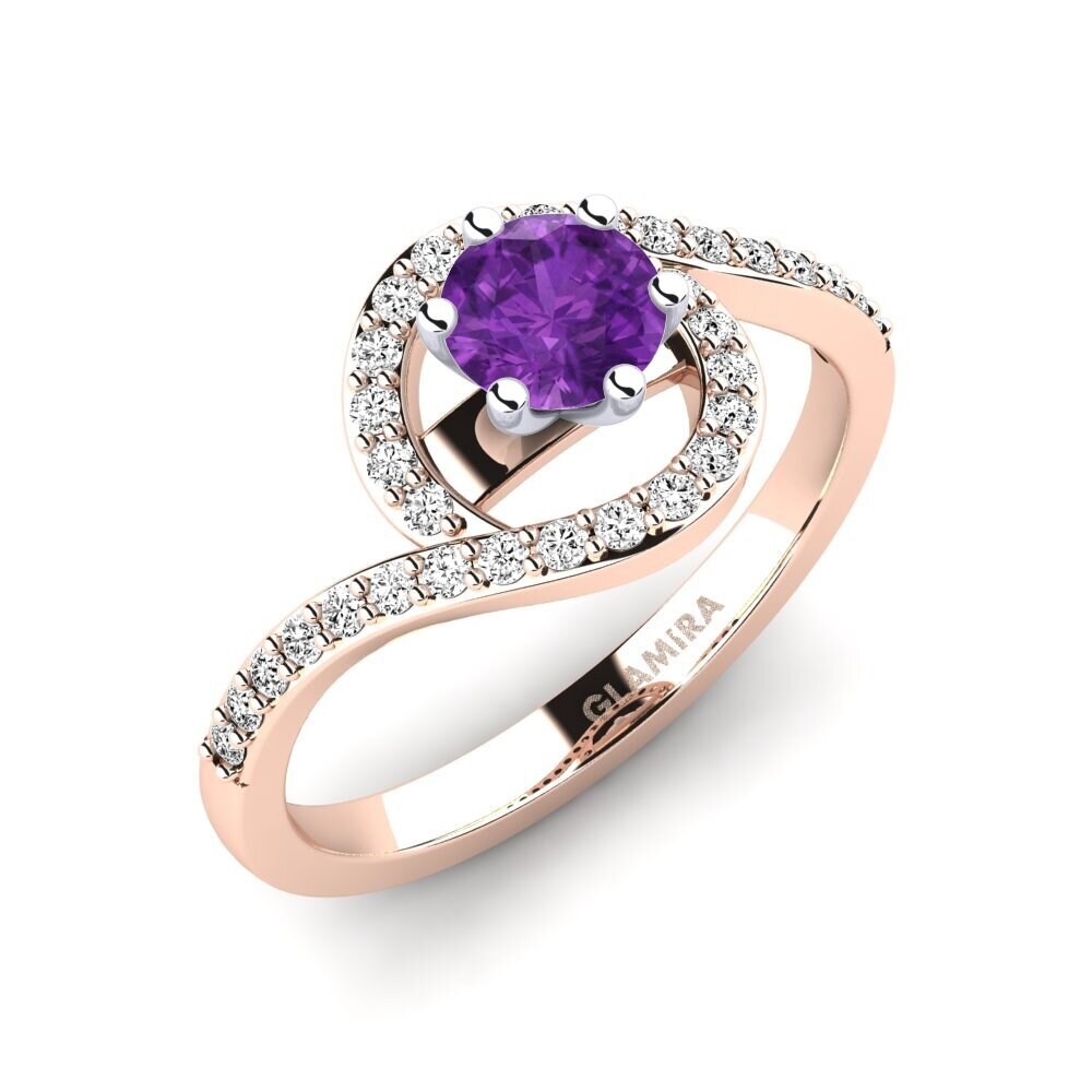 14ct Rose / White Gold Amethyst Engagement Ring Cassia